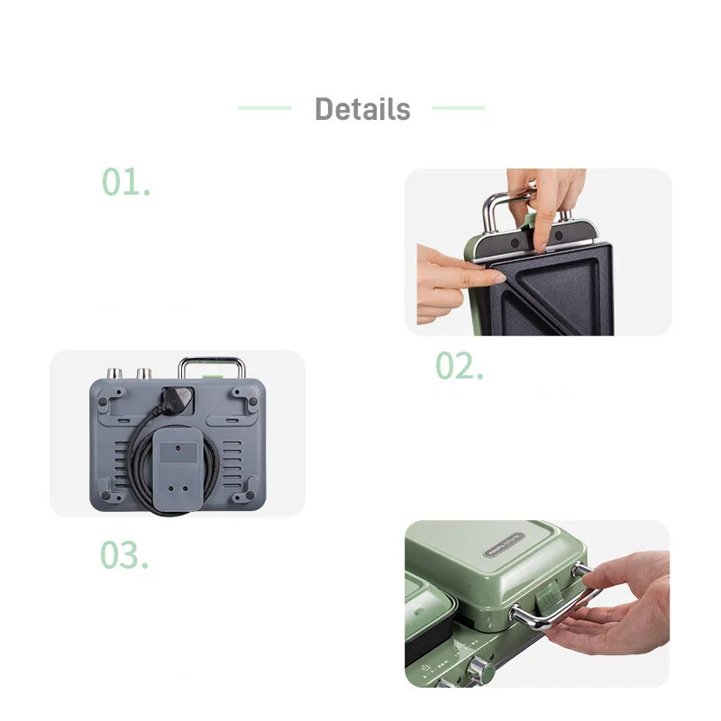 Multifunctional Breakfast Machine Sandwich Light Food Small Household Waffle Makers Roaster Machine 2