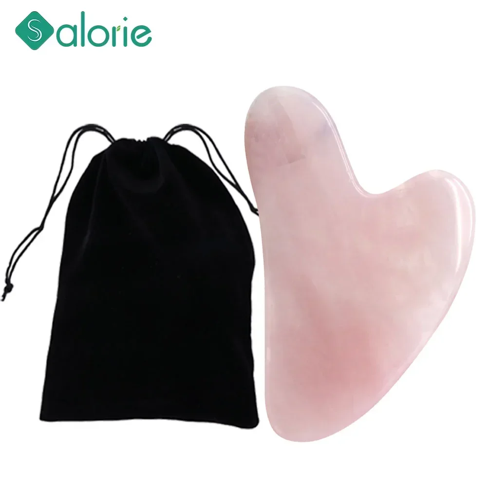 Natural Jade Eye Massager Gua Sha Scraper Board Massage Tool Rose Quartz Jade Guasha Stone Face Neck Massage Skin Lifting facial massager gua sha board massage tool eye massage device
