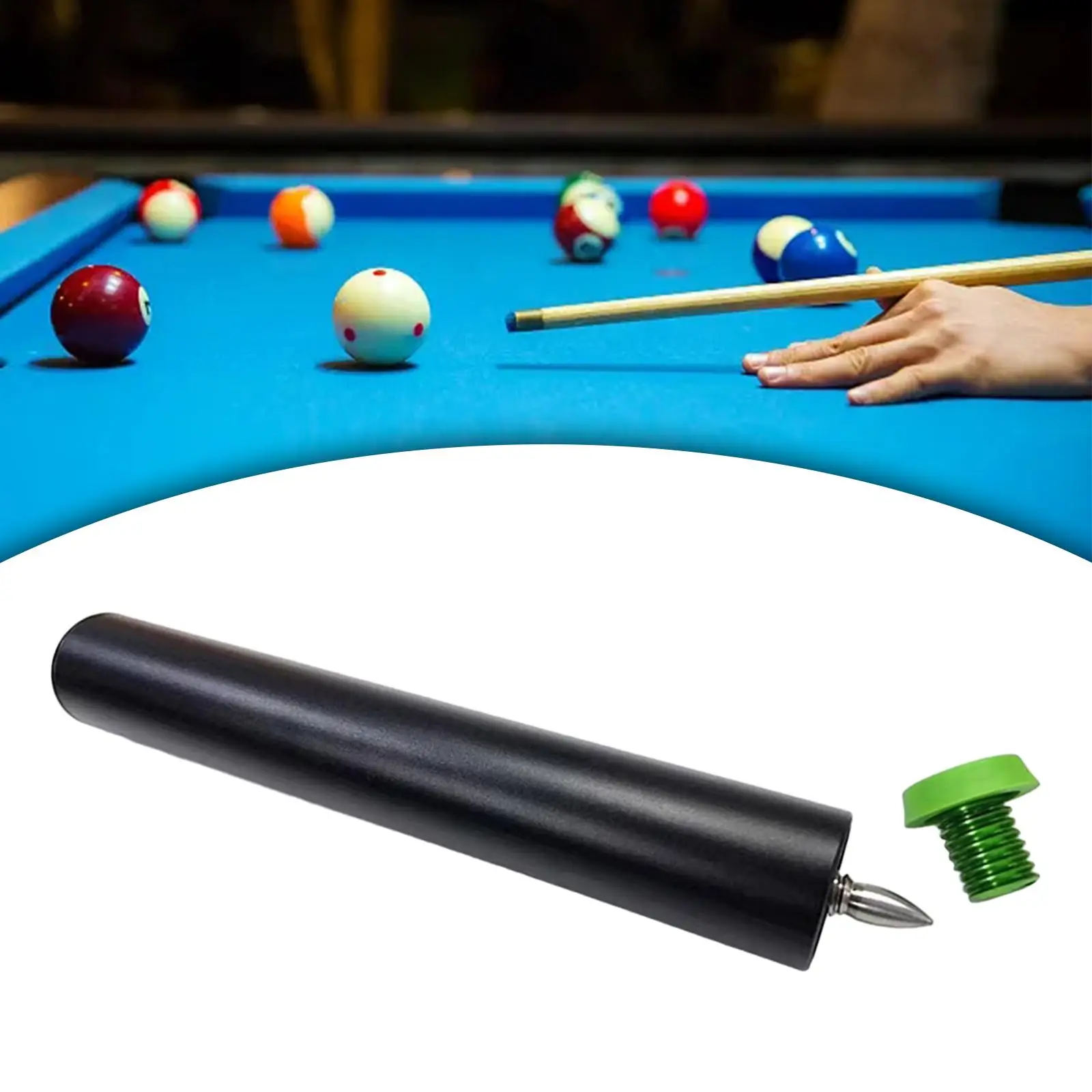 Pool Cue Extender Length 8inch Billiards Cue Extension Ultralight Tool Durable Cue Lengthener for Billiard Cues Athlete Adult