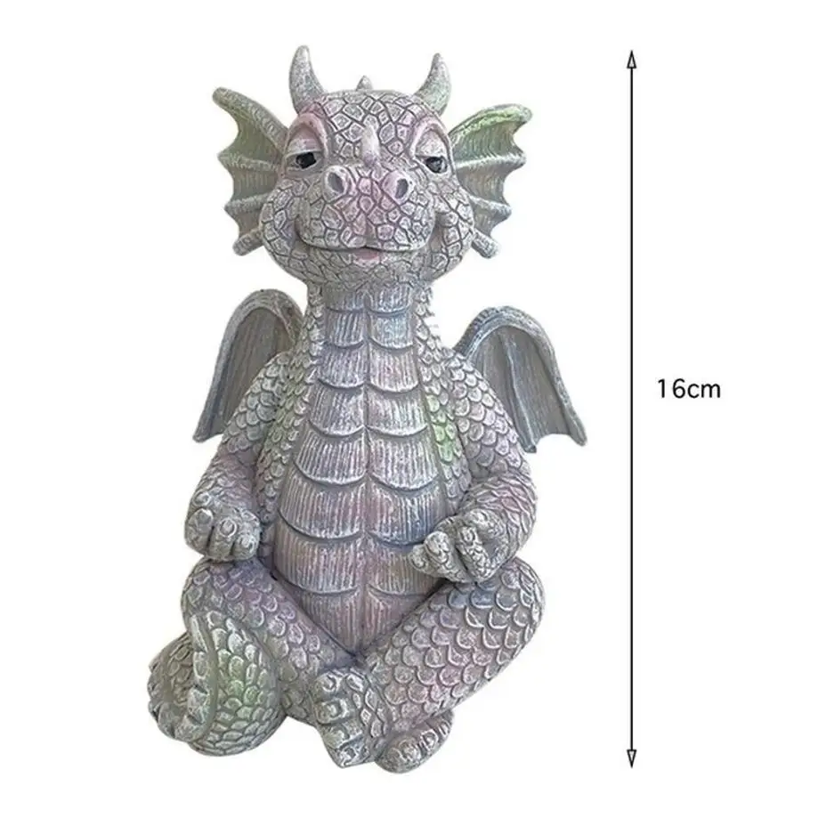 New Creative Design Home Garden Statue Dragon Meditation Statue Led Lighting Resin Ornament Outdoor Yard Decoration Home Decor