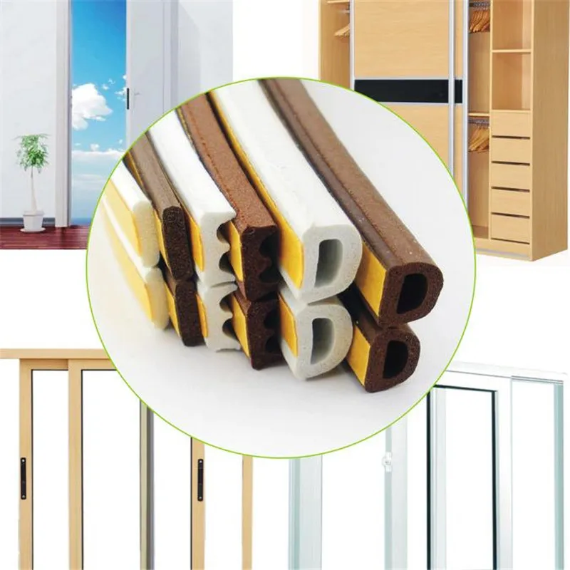 D Type Self-adhesive Door and Window Sealing Strip 5/10 Meters