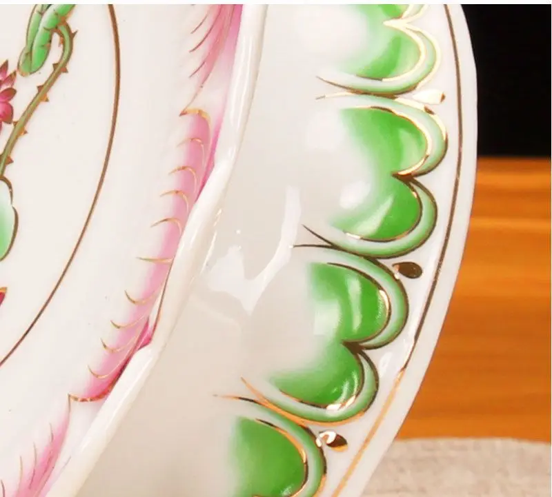 Embossed Pink White Fruit Plate Buddha Set Household Incense Burner Lotus Supply Plate Water Cup 6/7/8/9 Inch Buddhism Item 3