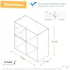 4 Cube Organizer Bookcase - Fabric Storage Bins Container 1