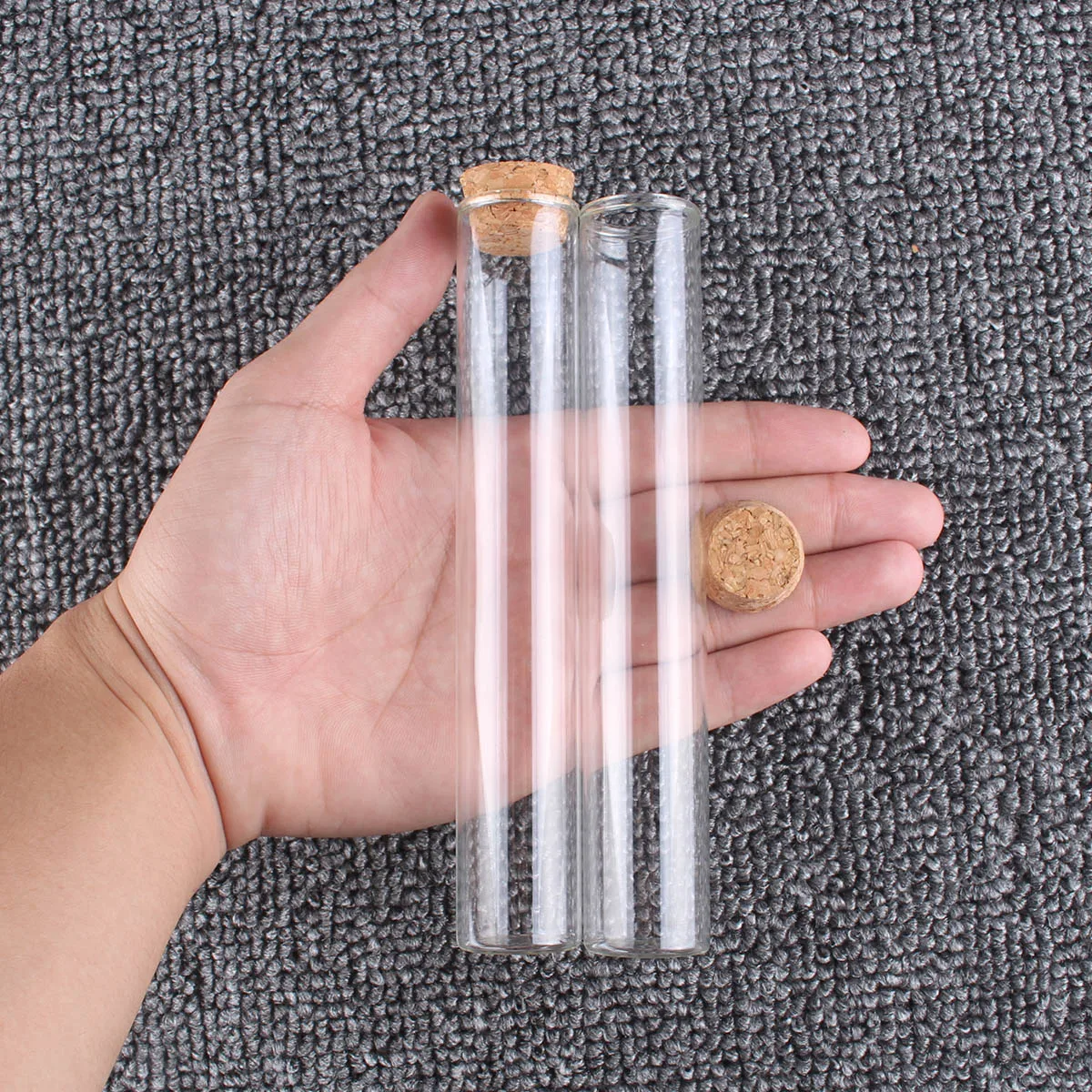 5Pieces60mlTestTubeswithCorkStopper25150mmGlassTubes