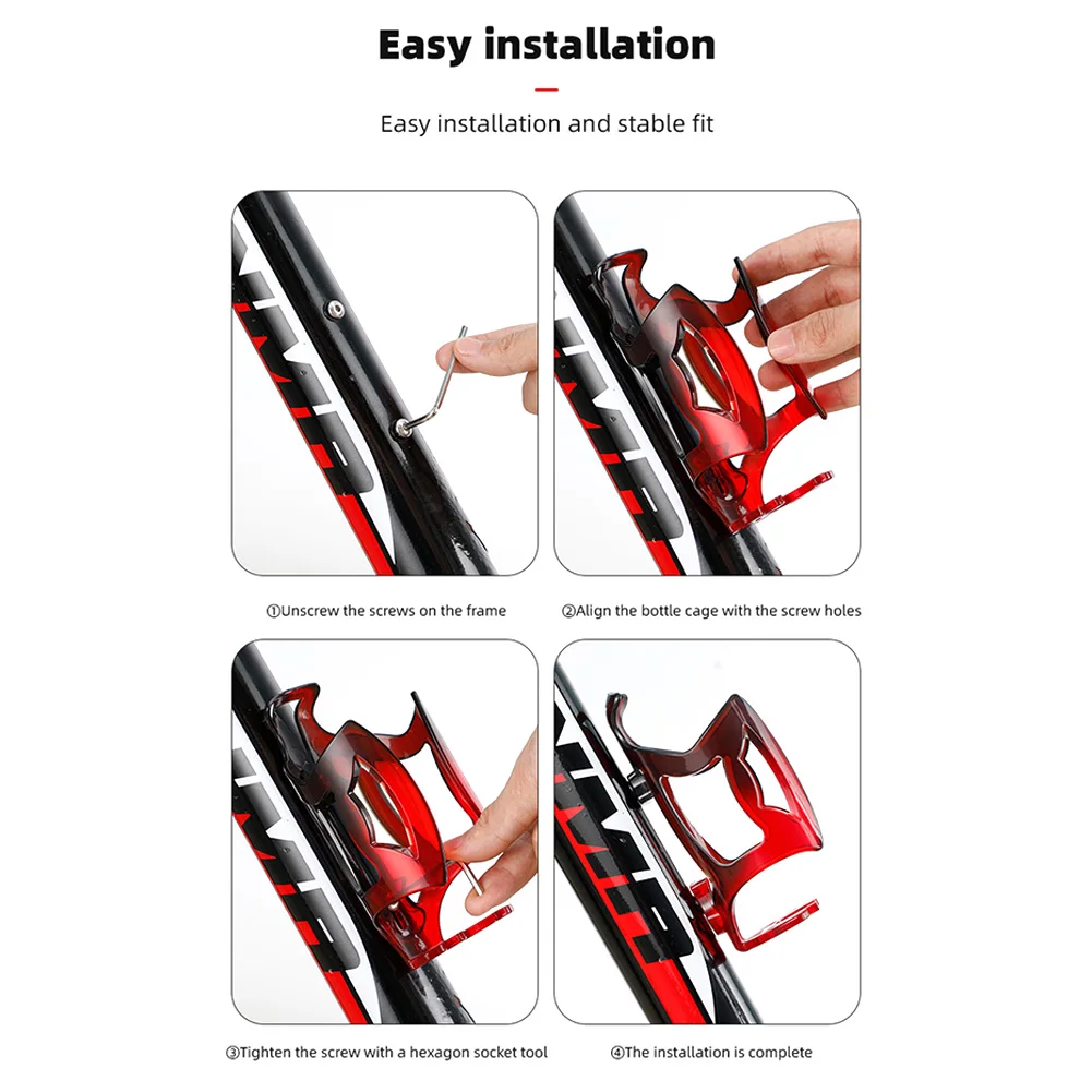 Bike Water Bottle Cage Lightweight Road Mountain Bicycle Bottle Holder Anti Slip Durable PC Bicycle Drink Kettle Holders
