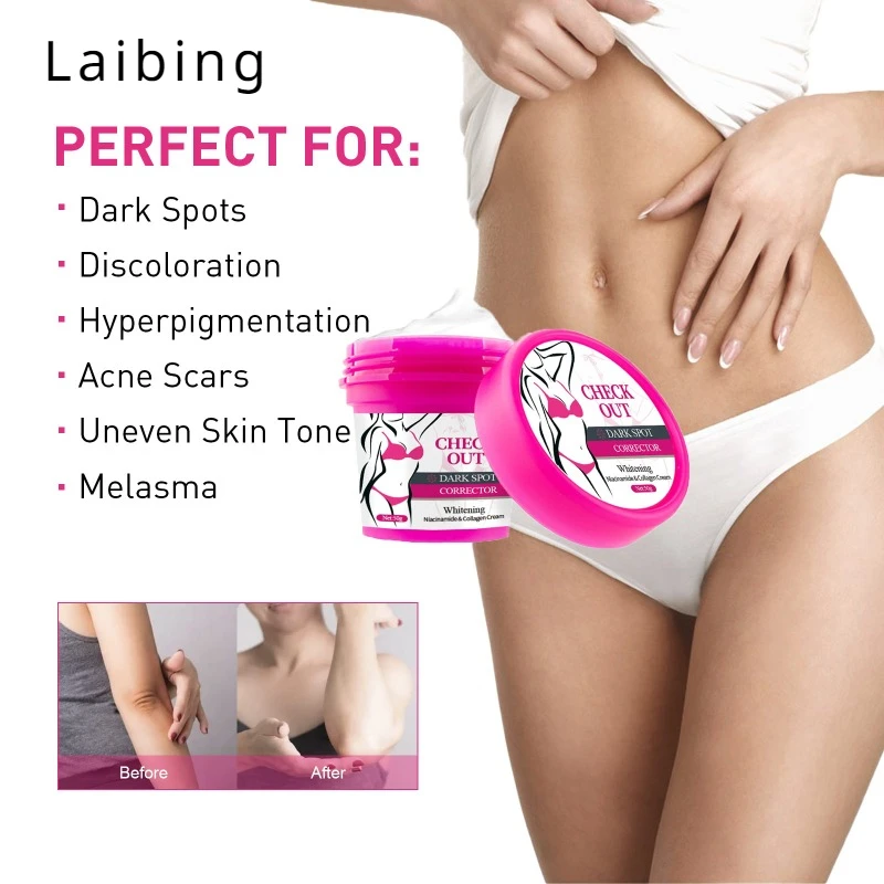 

Collagen Whitening Cream Corrects Dark Spots Moisturizes Brightens Private Areas Armpits Lightens Melanin Body Bleaching Cream
