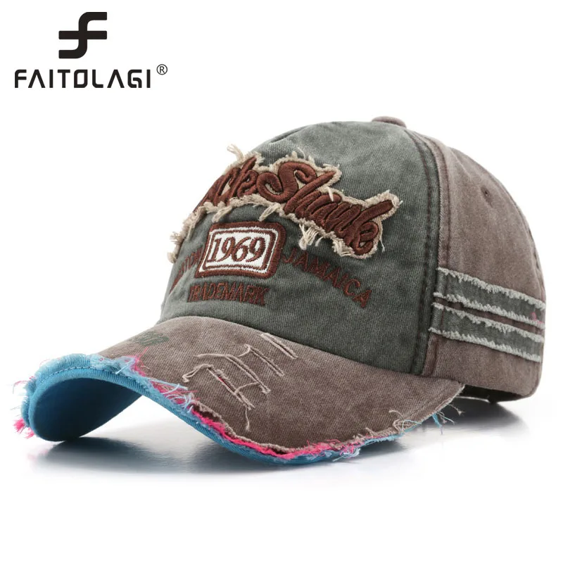 Washed Cotton Baseball Cap For Men Vintage Embroidered Retro Hat_voghion.com