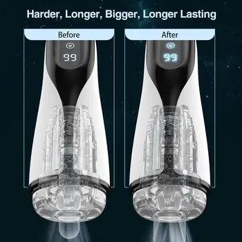 Automatic Male Masturbators 9 Suction 9 Vibration Heating Modes Hands Free Pocket Pussy Stroker 3D Textured Men Adult Sex Toys