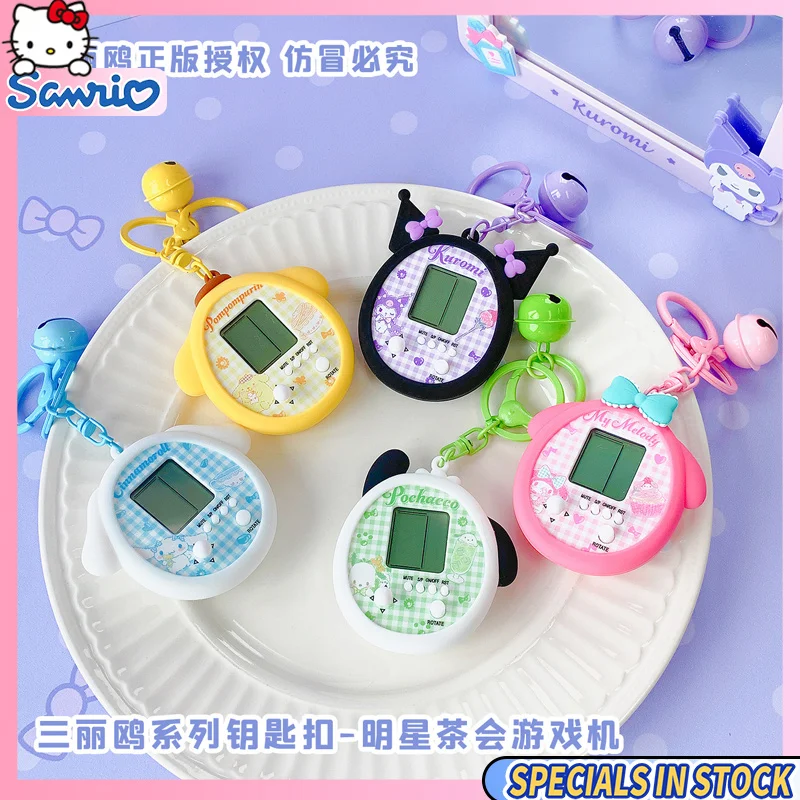 

Original Sanrio Star Tea Party Fun Toy Game Console, Classic Retro Tetris Game Cinnamoroll Kuromi My Melody Pendant Accessories