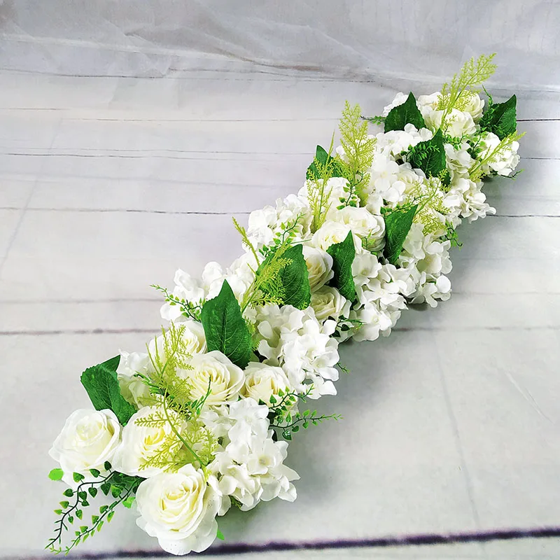 Wedding Flower Stand Luxury Wedding Road Cited Flowers Rose Peony Hydrangea Mix DIY Arched Door Flower Row Window T Station Decoration