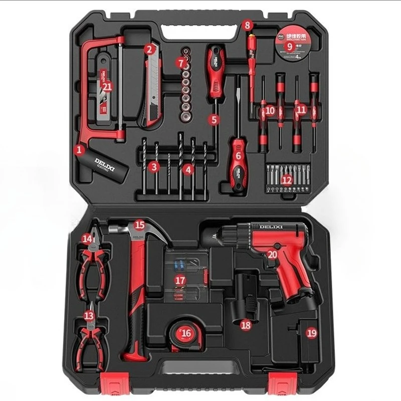Набір акумуляторних електричних дрилів Комбінований набір для деревообробки Професійна електрична викрутка Набори електроінструментів Коробка для аксесуарів для ремонту