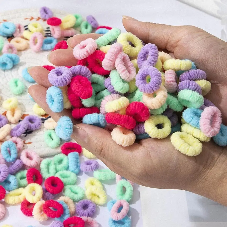 Hair Bands Girls Elastic Hair Bands Children Ponytail Hold Hair Tie Rubber Band Scrunchie 100/300/500pcs Kids Accessories for women