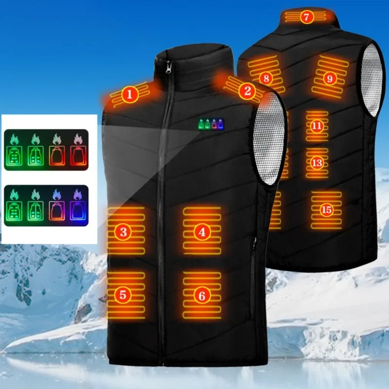 Snowboarding Jackets Heating Vest Men Women Sportswear Outdoor Black Heating Blanket Camping Bike Skiing Fishing Motorcycle