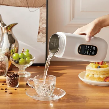 650ml Electric Kettle Portable Travel Boiled Water Pot Heating Cup Office Temperature Control Teapot Auto Keep Warm Cup 400W 1