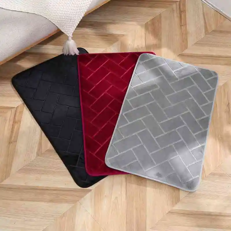 

Non slip floor mats for household bathrooms, bedroom floor mats grey