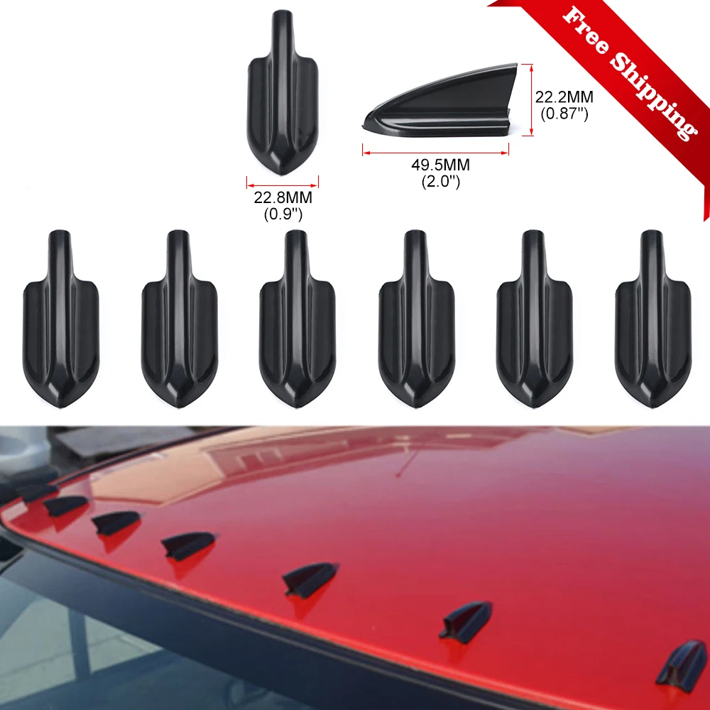 6Pcs Car Style Roof Shark Fins Spoiler Wing Vortex Generator Per Volkswagen Polo 6R F30 Lexus Is200 Bmw X5 F15 206 Golf 7 Gti