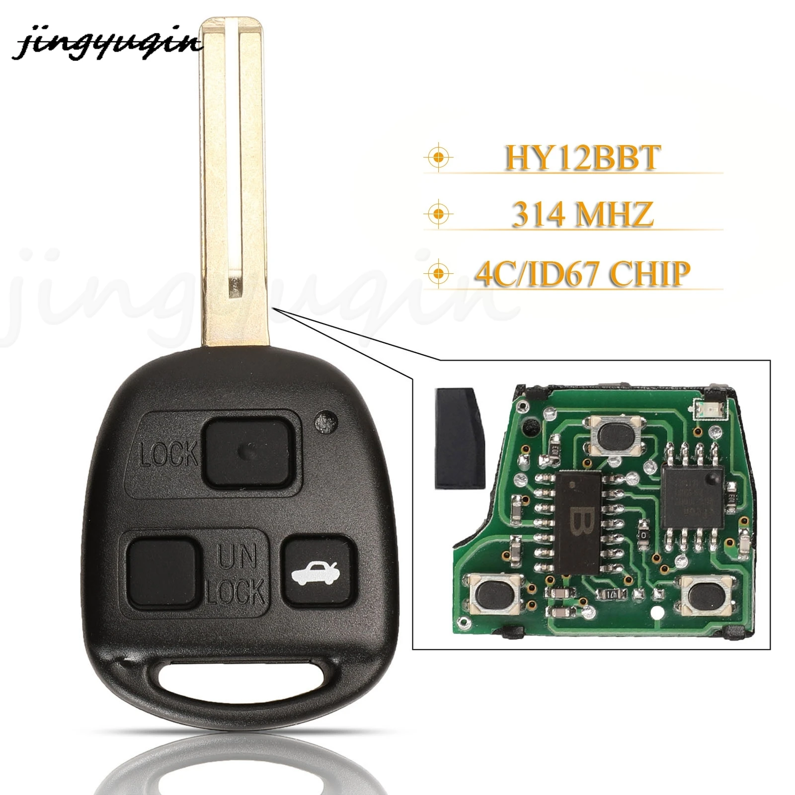

Jingyuqin 2/3BTN дистанционный Автомобильный ключ 314 МГц HYQ12BBT 4C/4D67 для Lexus RX330 2004-2006 RX350 2007-2009 LS430 ES330 SC430 подходит для Toyota
