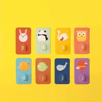 10Pcs Cute Cartoon Crystal Hooks Tableware Hanging Rack Adhesive Hooks Kitchen Multi-Purpose Non Marking Waterproof Strong Hook 1
