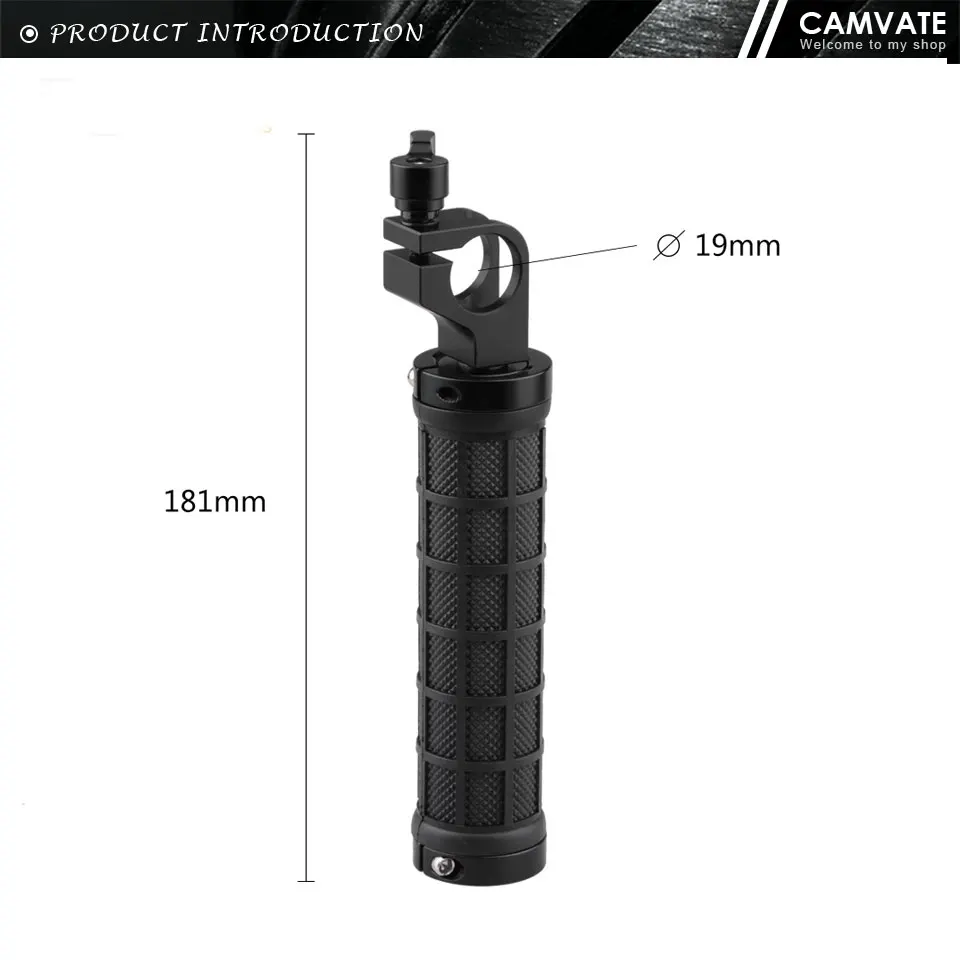 Rubber Camera Rod Handle Grip with 19mm Rod Adapter For DSLR Camera Shoulder Mou