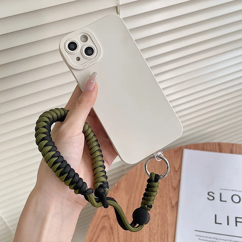 Adjustable Metal Phone Charm Wrist Strap with Keyring - Anti-Lost Smartphone Pendant