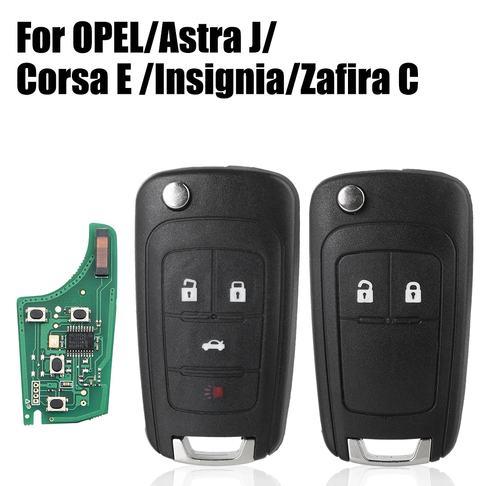 

For OPEL/VAUXHALL Astra J Corsa E Insignia Zafira C 2009-2016 Car Remote Key 2/4 Buttons 433MHz ID46 Chip DIY Circuit Board