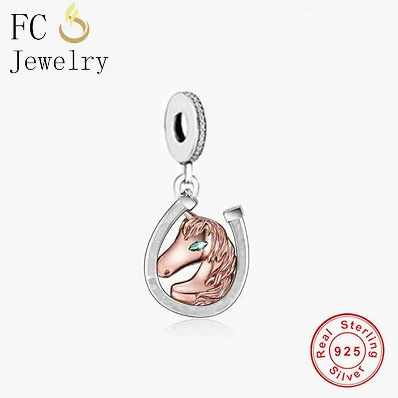 

FC Jewelry Fit Original Pan Charms Bracelet 925 Sterling Silver Good Luck Horseshoe Unicorn Bead For Making Women Berloque