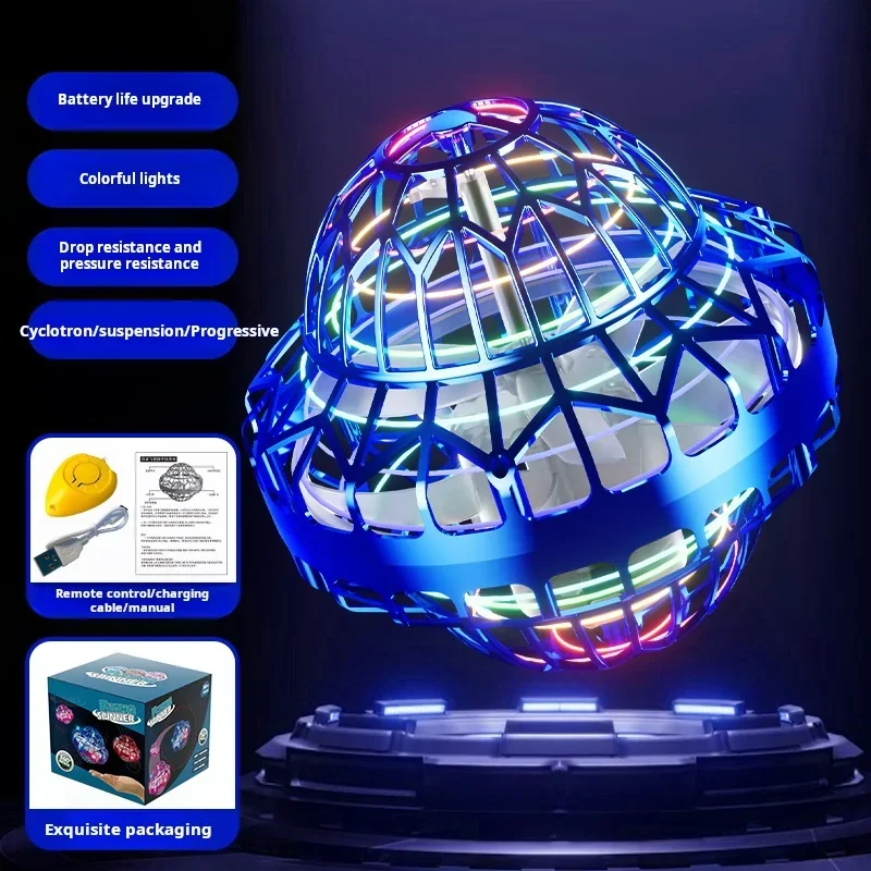 アップグレードされたフライボール UFO LED フライングスピナーそわそわおもちゃブーメラン Flyorb マジックフライングボールドローンオーブフライノヴァ子供のおもちゃギフト