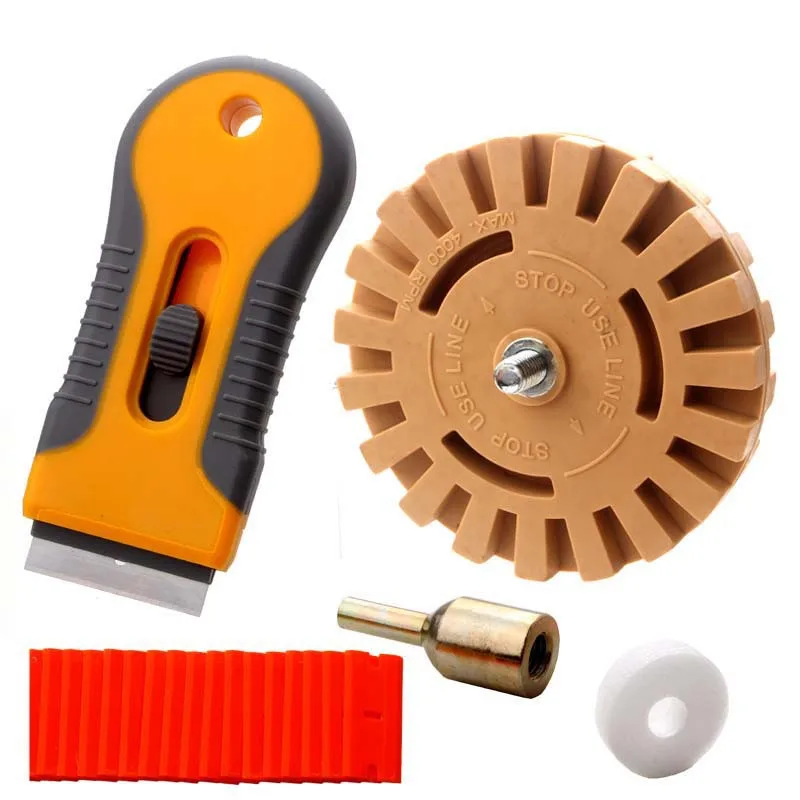 Manual tool combination 22 piece set of rubber removal wheels  Eraser cleaning blade Automotive film application tools
