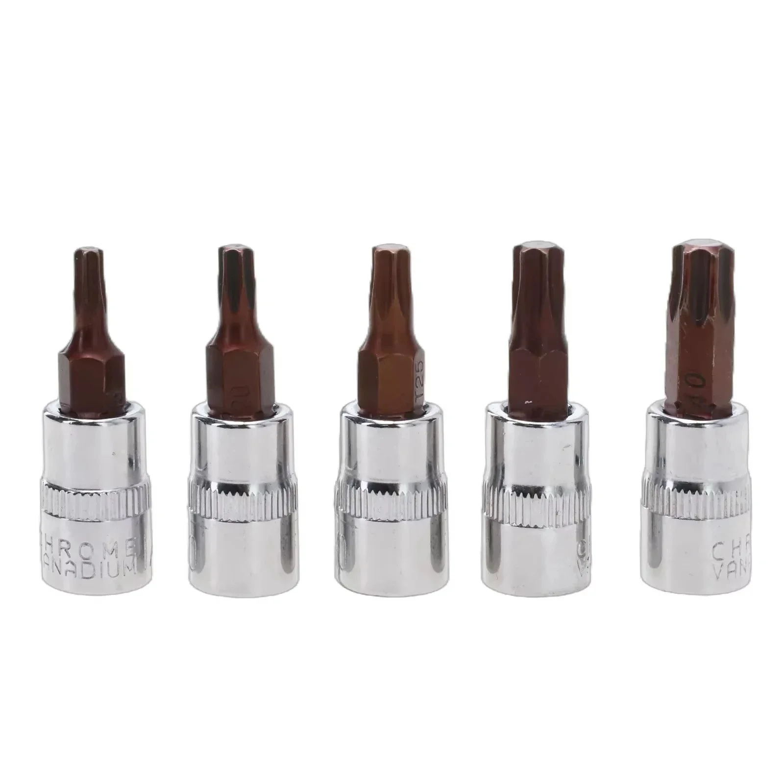 5 Pcs Torx Screwdriver Bits 1/4 Inch Drive Socket Head Tools