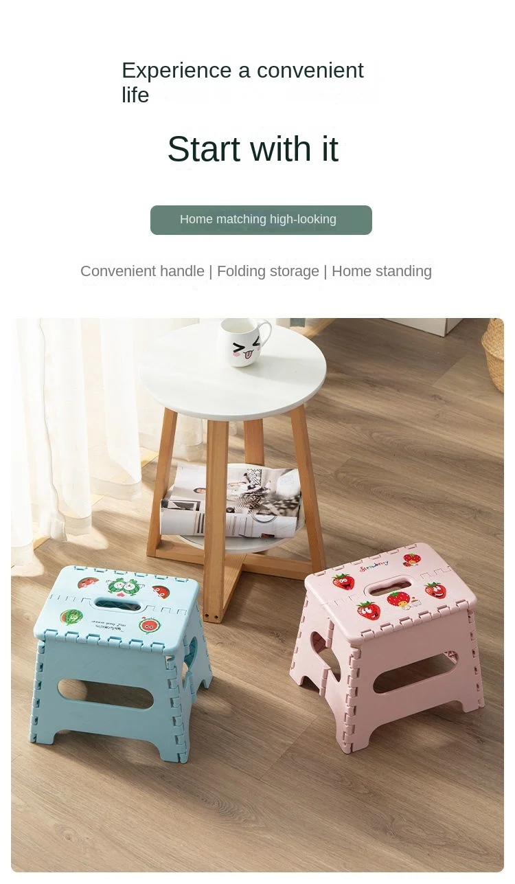 Description Picture 4 of itemThickened Plastic Folding Furniture Stool Portable Mini Outdoor Adult Children Chair Bank Train Maza Change Shoe Fishing Stool