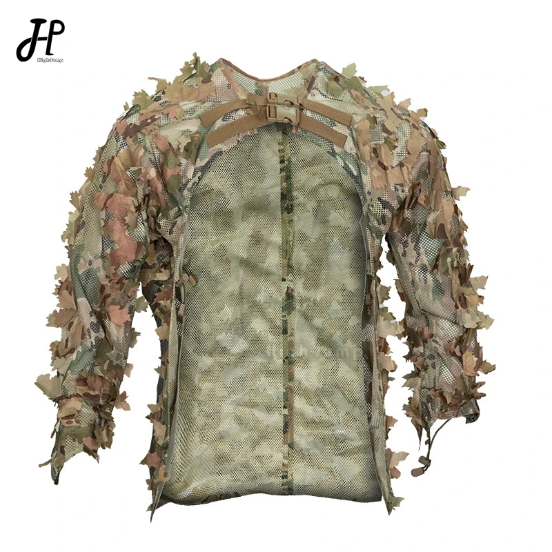 Ghillie Suit Bionic Leaf Hunting Ghillie suit Tactics Camouflage Cloak Hunting Uniform Clothes Breathable Mesh Airsoft Shooting Tactical Gear