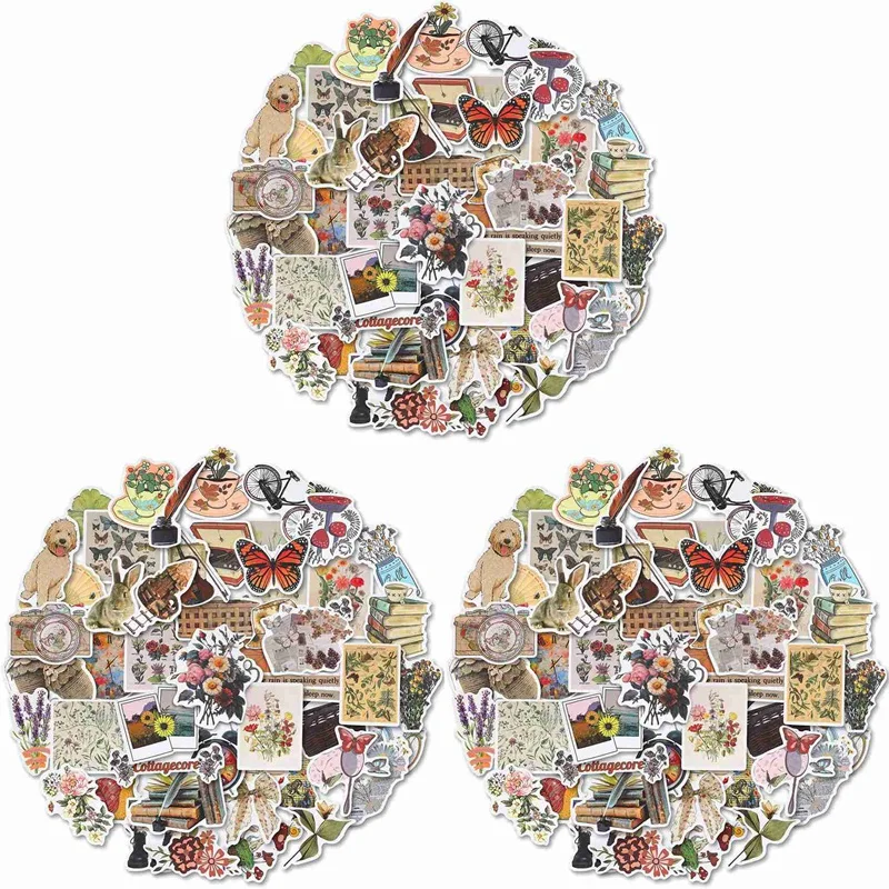 

Vintage Stickers, 150 Scrapbook Stickers Vintage Diary Supplies, Waterproof Vinyl Decals For Planners Junk Journal