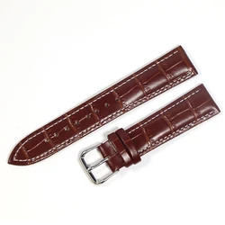 Premium Genuine Leather Watch Band - High - Quality Brown Strap - 22mm (Brown white line - S)