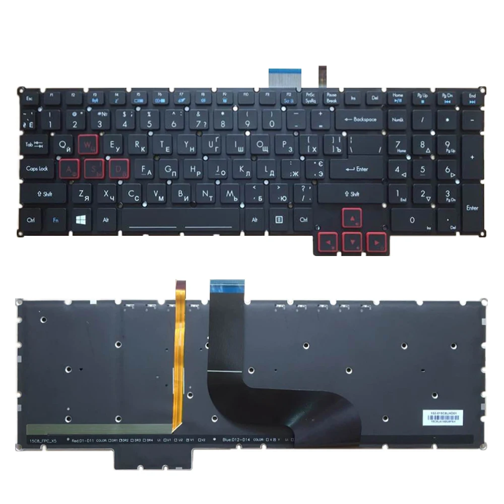 

New Russian Keyboard For Acer Predator 17 15 GX-791 GX-792 G9-591/591R G9-592/593 G9-791/792 PH517-51 With Backlit RU black
