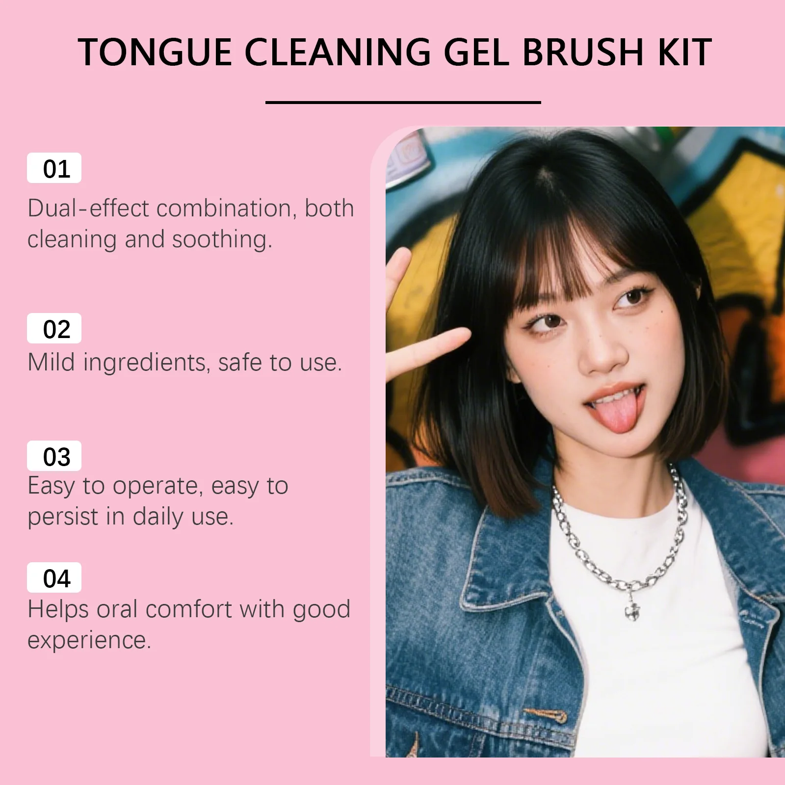 2-in-1 Tongue Coating Cleaning Kit-An Oral Care Kit for Cleaning Tongue Coating, Freshening Bad Breath &Maintaining Oral Hygiene