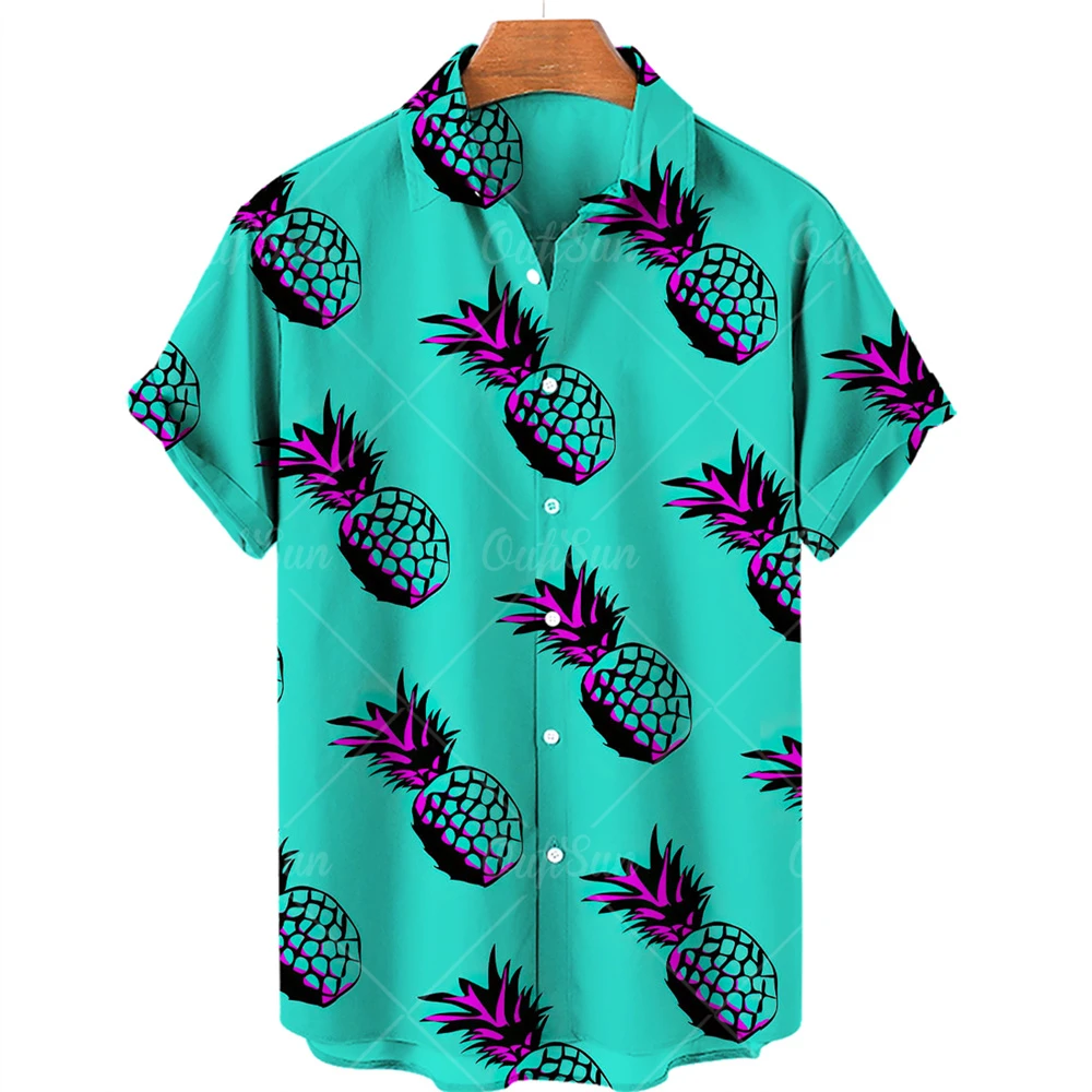 Summer 2023 Hawaiian Casual Shirts Men's Short Sleeve Oversized Clothing 3D Printing Male Tops Y2k Harajuku Recommend Social