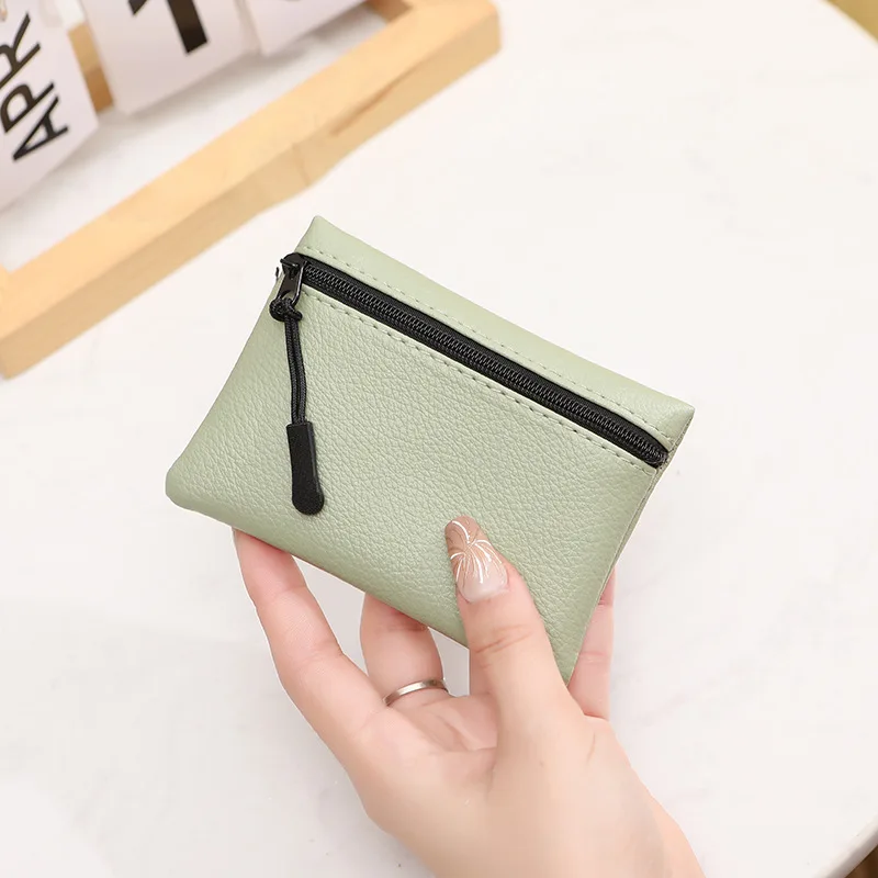 Lychee pattern zipper coin purse women solid color PU soft leather wallet women coin card holder wallet for girls coin purse women wallet card wallet coin wallet