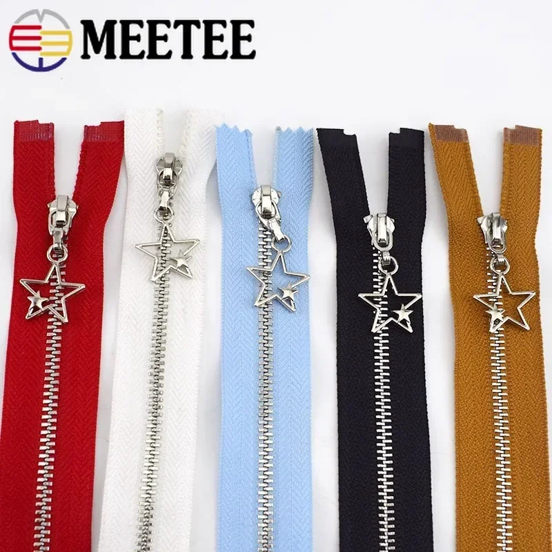 2/5pcs Meetee 3# Metal Zipper 20-30cm Close-End 40-70cm Open