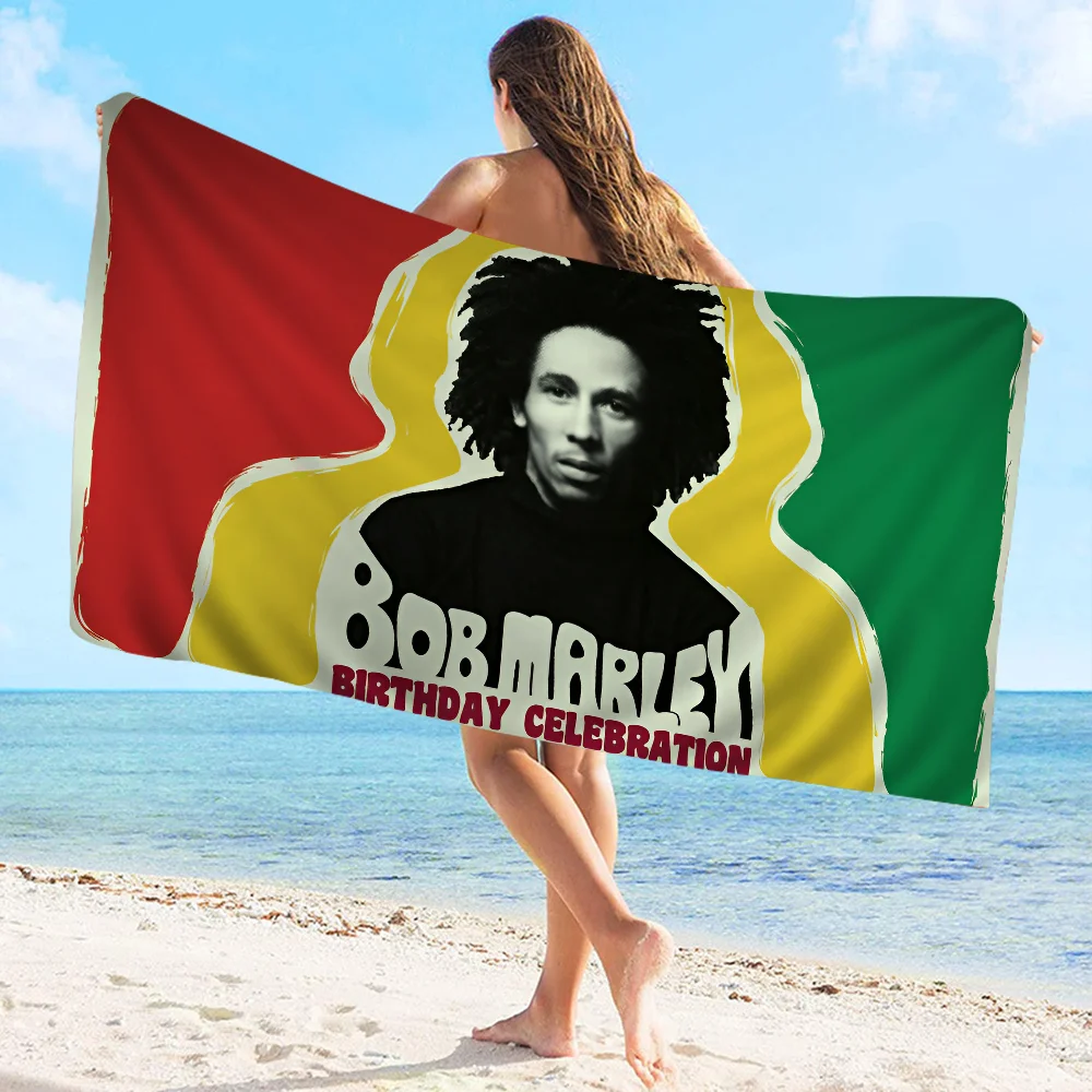 Bob Marley Reggae Music Jamaican Style Towel Microfiber Beach Towel Absorbent Quick dry Soft Yoga Swimming Resort Mountain