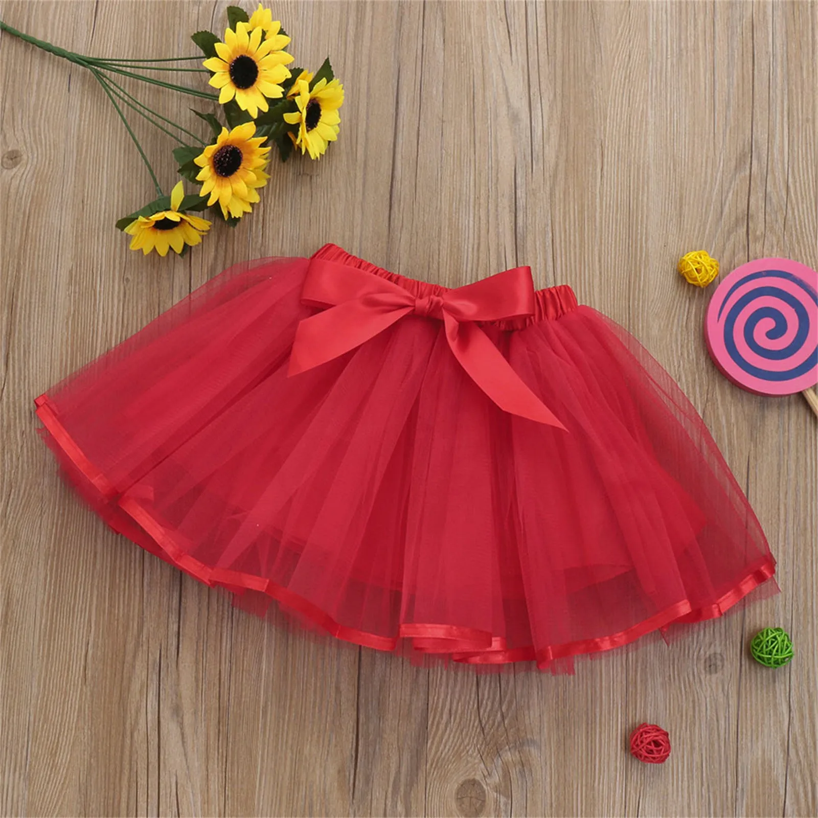 Cute Baby Girls Kids Solid Tutu Ballet Skirts Fancy Party Skirt Casual Skirt For Toddler Baby