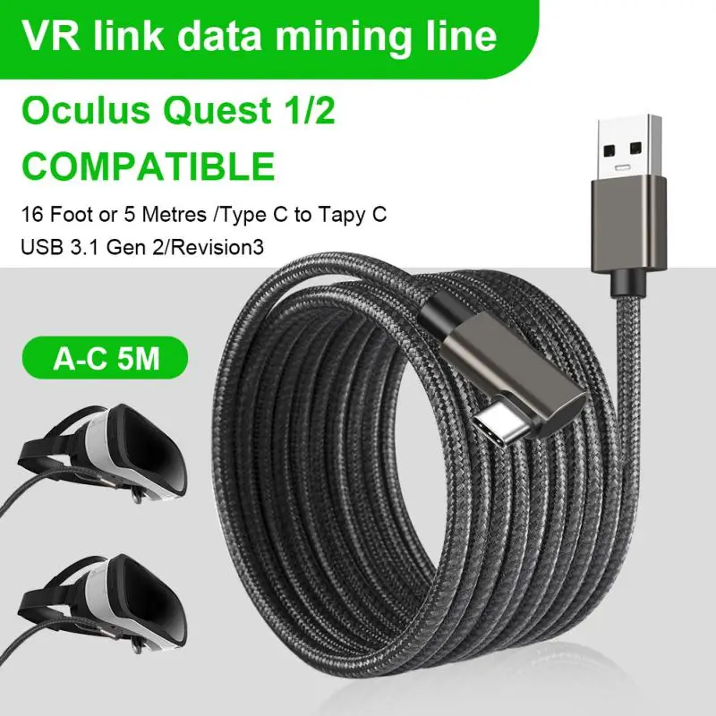 Xiaomi 3 5M Para Oculus Quest 2 Link Cable USB 3 0 Quick Charge Cabos sony-playstation-4-5-vr-virtual-reality-ps4-ps5-psvr-original-micro