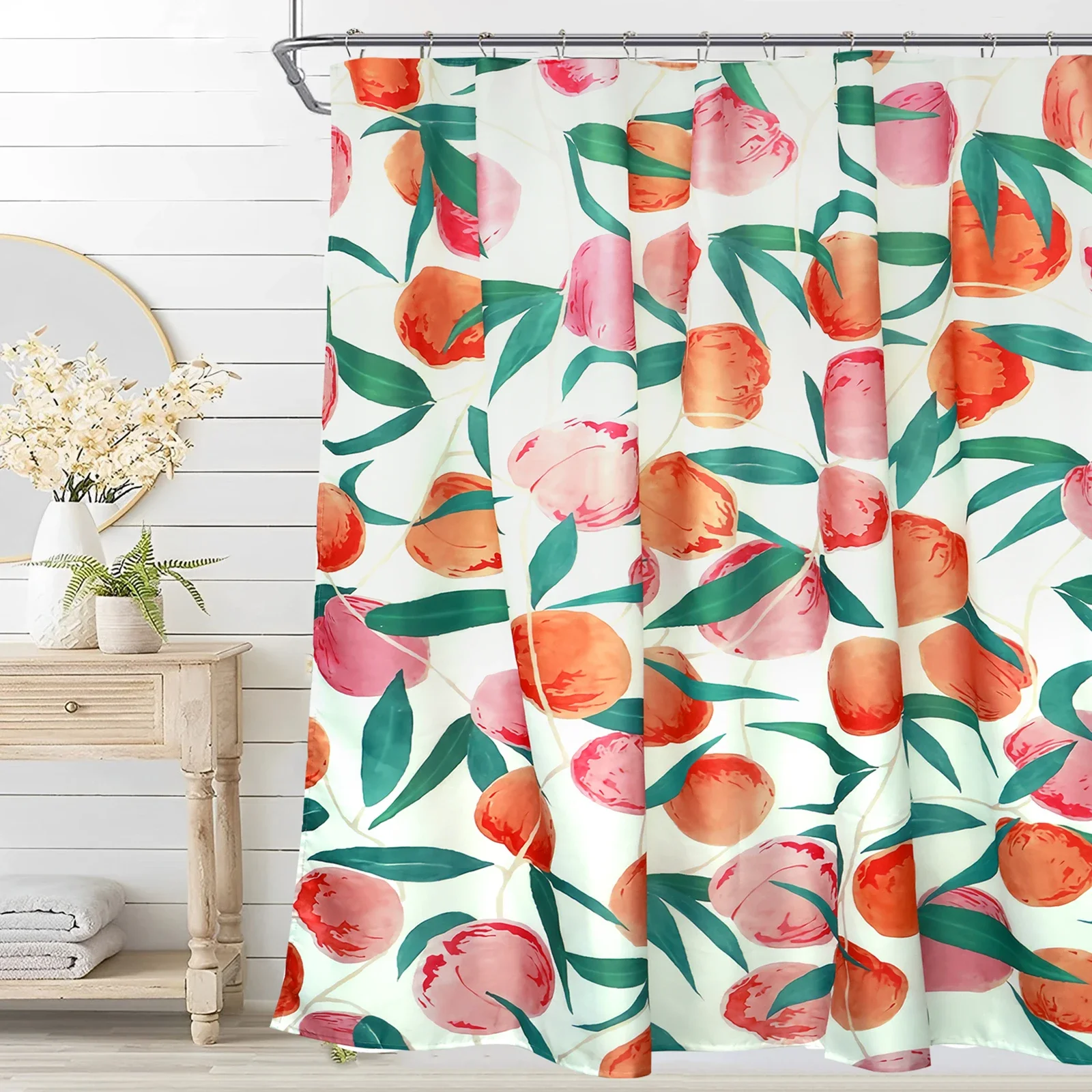 

Занавески для душа Lzyoehin-Polyester, фруктовый персик, 12 крючков, 72 "x 72", розовый