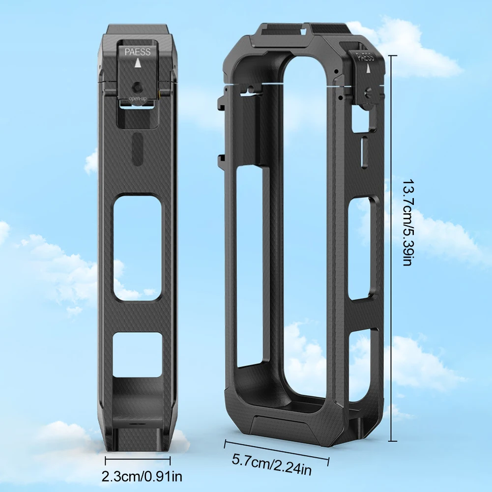 PC Rabbit Cage For Insta 360 X5 Quick Release Plastic Bracket Protective Frame Case With Cold Shoe Mount Camera Accessories