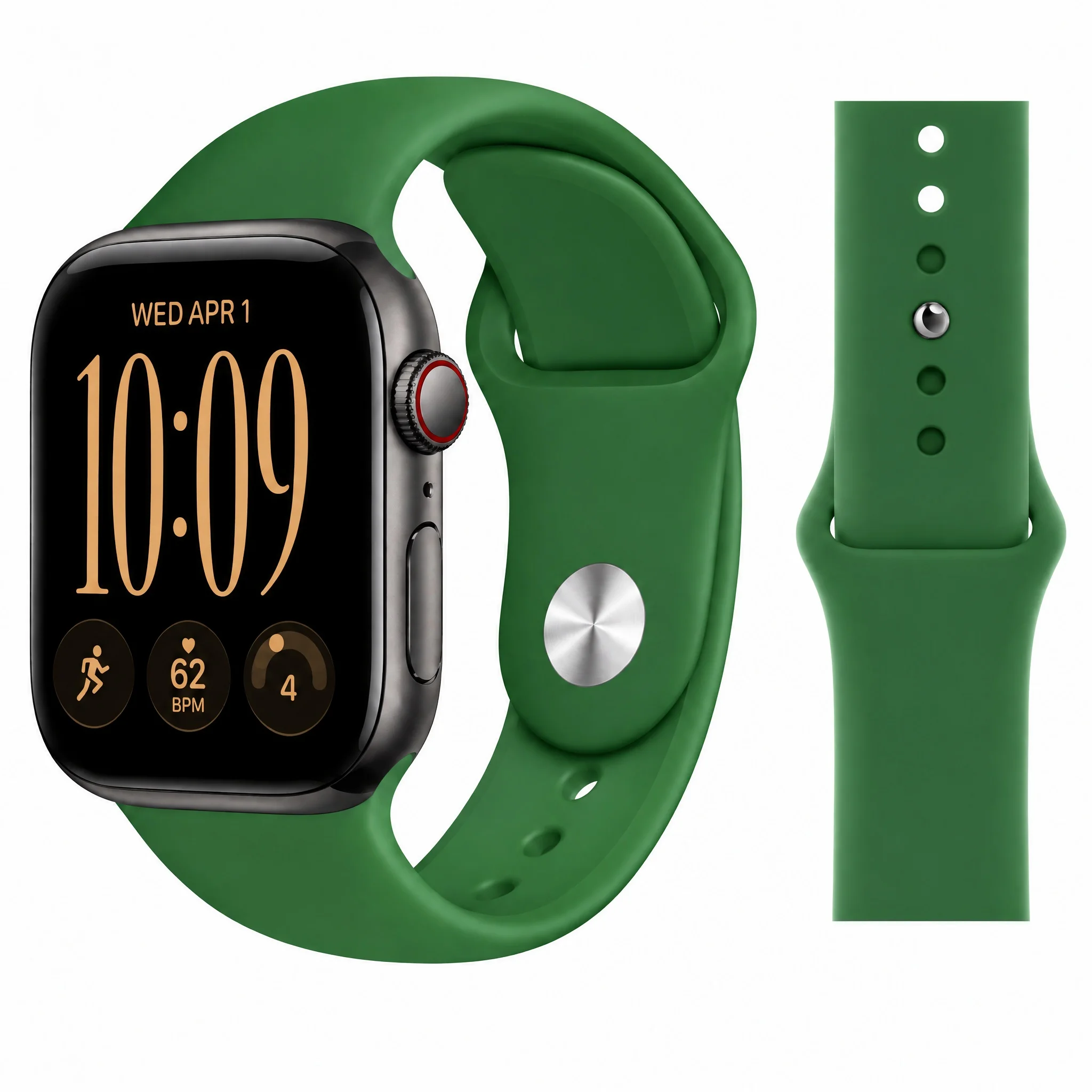 Silicone Sport Band for Smartwatch, Breathable Wristband Strap