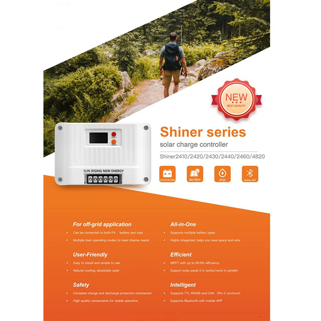 30A Solar Charge Controller Max.Voltage of Open Circuit MPPT Controller 100Vdc S