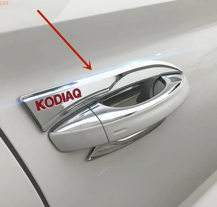 

Хромированная дверная ручка из АБС-пластика для Skoda Kodiaq 2017-2019, декоративные наклейки, защита от царапин, Стайлинг автомобиля