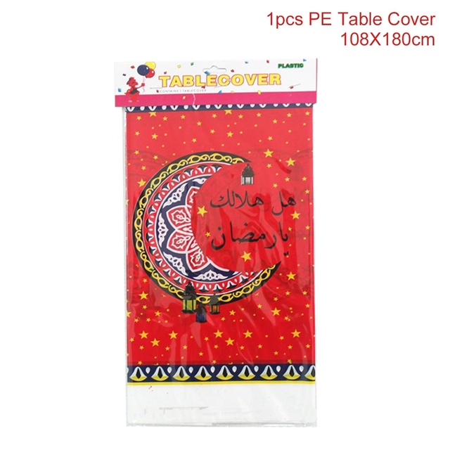 Mubarak Disposable Table Cloth Ramadan Decoration for Home EID Islamic Muslim Party Supplie Ramadan Kareem Eid Al Adha Gifts
