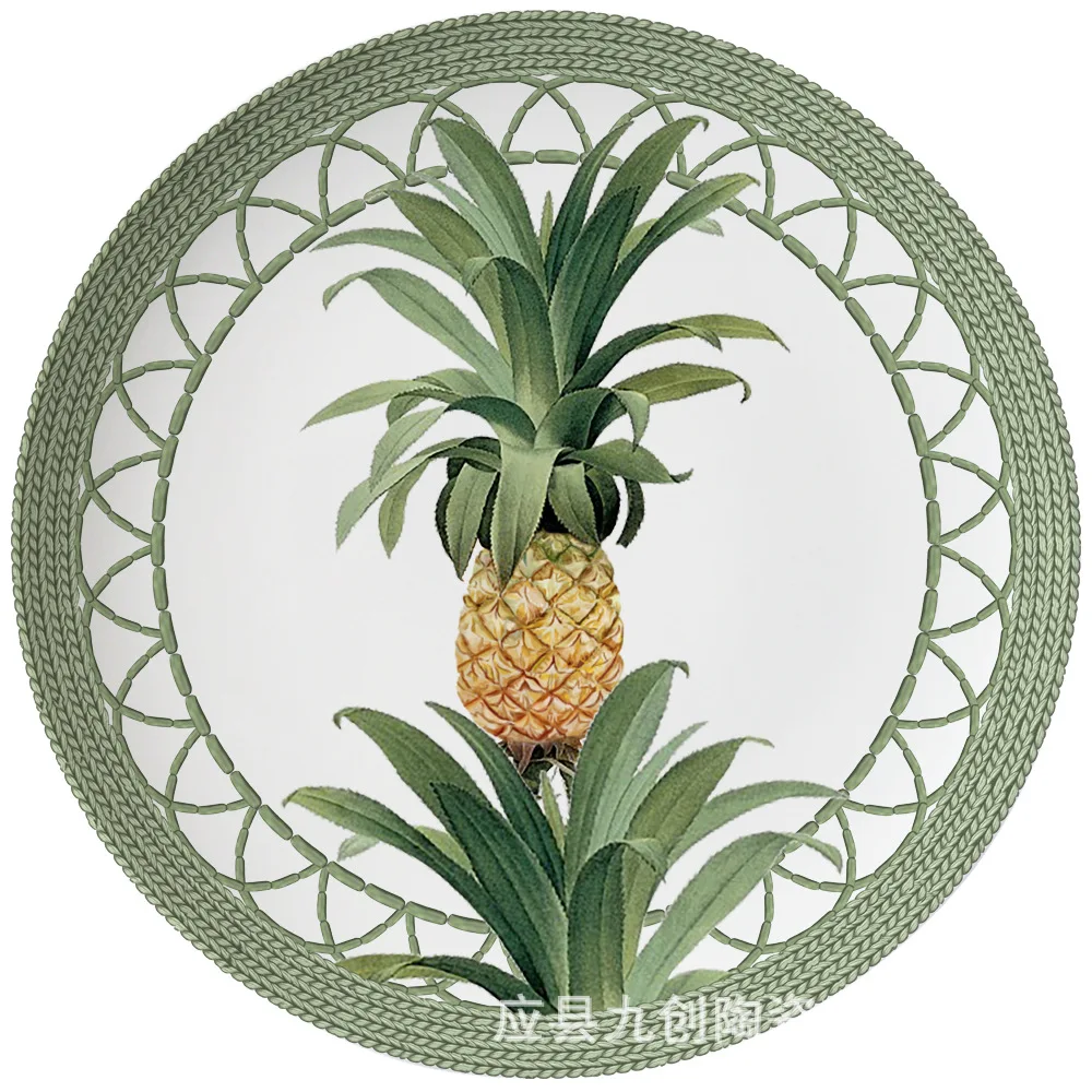 

Nordic Creative Ceramic Pineapple Western Food Plate Family Steak Plate Small Fresh Dessert Plate