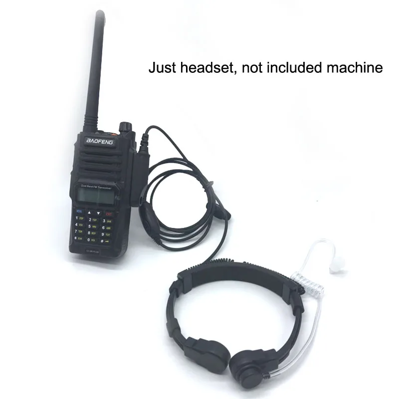 BAOFENG UV-9R Plus Pro CB Radio Flexible Throat Microphone PTT Mic Earpiece Air Tube Headset for UV-XR A-58 GT-3WP Walkie Talkie