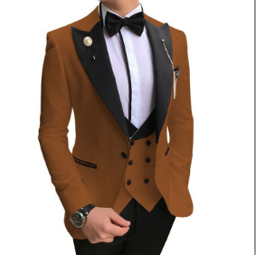 2023 Men 3 Pieces Suits For Men Custom Made Groom Groomsmen Tuxedos Wedding Men Suit Terno Masculino(Jacket+Pant+Vest) - same as photo 3, Custom size